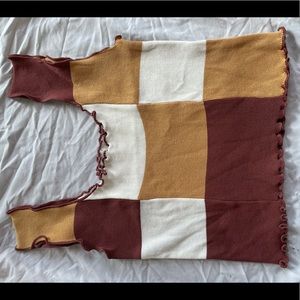 Patched brown white and tan tank! Never worn